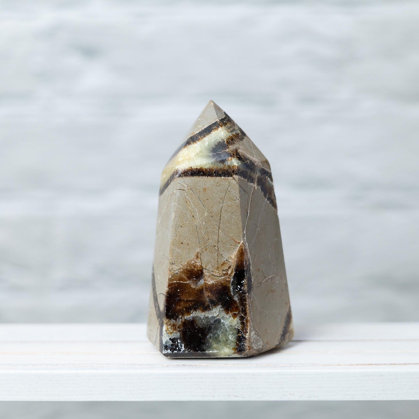 Large Septarian Point Tower, Polished Septarian Crystal Point, Natural Stone Specimen, Crystal Decor & Gift, Choose Size