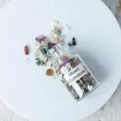 Crystal Chip Bottles, Mini Gemstone Chips in Glass Jar, Jewelry Making, Resin Art, Craft Supply, Crystal Gift
