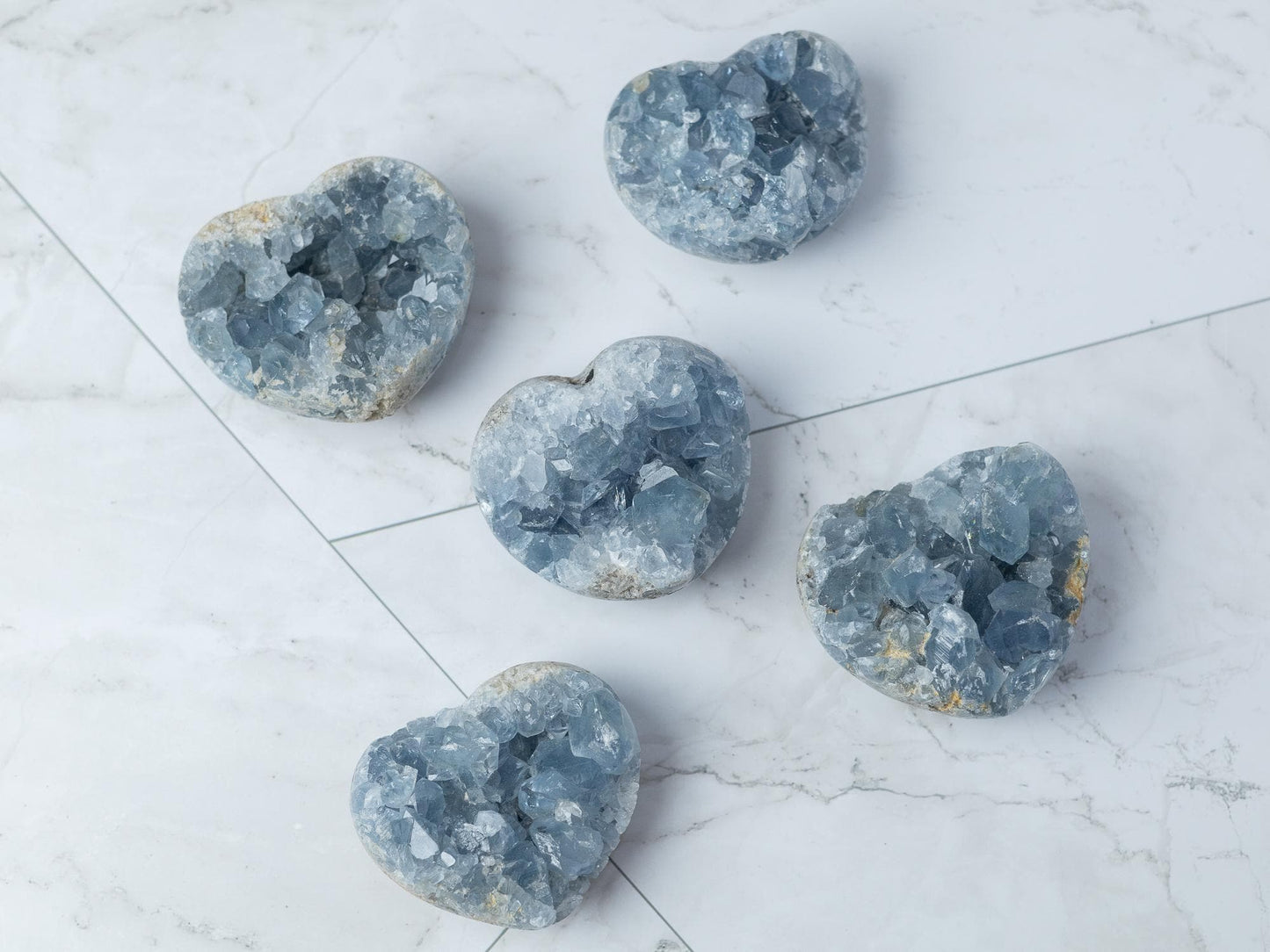 Celestite Heart, Natural Blue Celestite Crystal, Raw Crystal Specimen, Crystal Gift & Decor, Choose Size