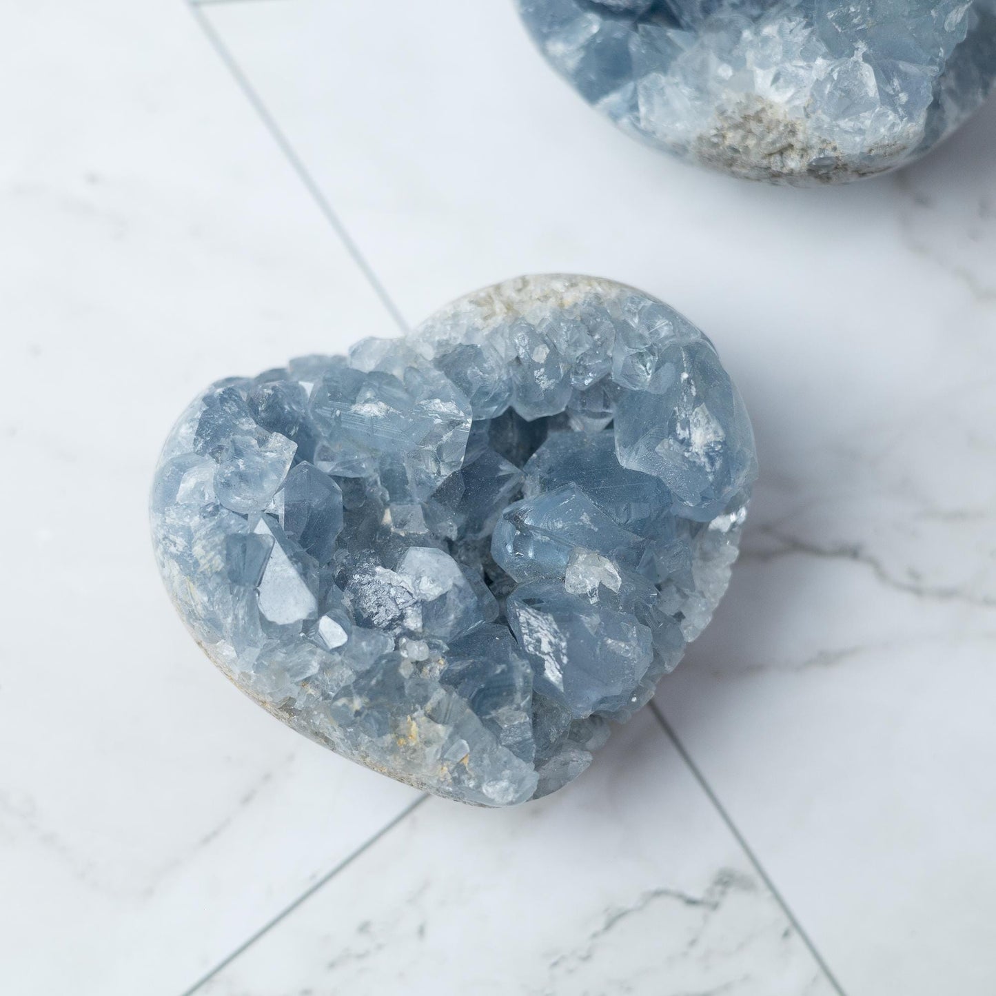 Celestite Heart, Natural Blue Celestite Crystal, Raw Crystal Specimen, Crystal Gift & Decor, Choose Size