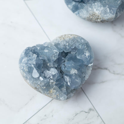Celestite Heart, Natural Blue Celestite Crystal, Raw Crystal Specimen, Crystal Gift & Decor, Choose Size