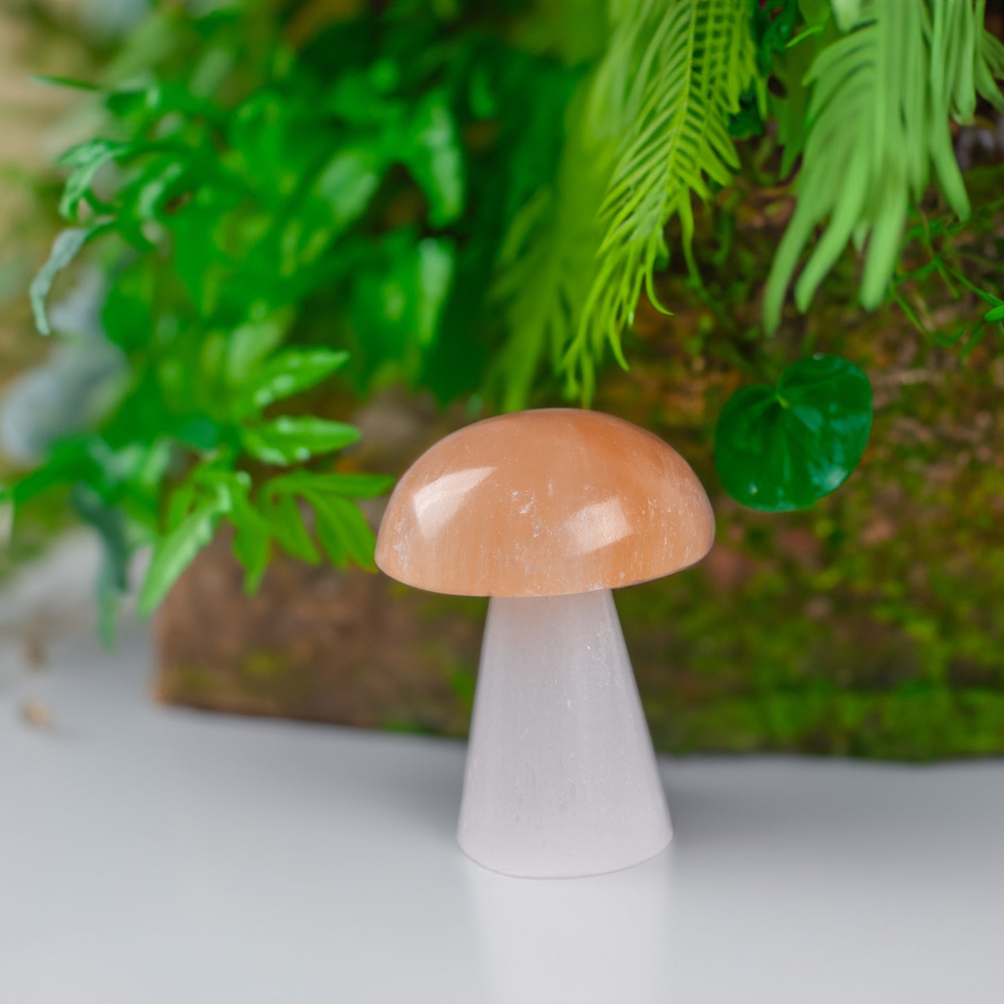 Selenite Mushroom Crystal Decor - 2.5 Inch Selenite Crystal for Meditation Accessories and Spiritual Room Decor, Selenite Crystal Tower for Energy Healing and Protection Crystals