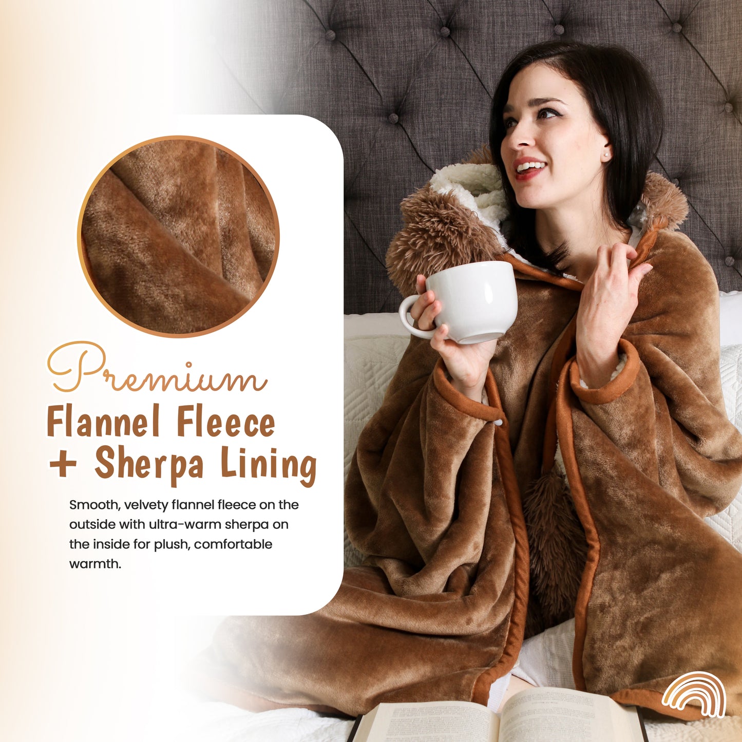 Sloth Wearable Hooded Blanket with Pendant Necklace - Cozy Oversized Blanket Hoodie with Claws Hand Gloves- Gift for Women, Adults and Kids